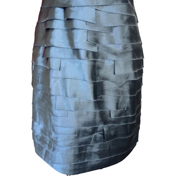 VTG Y2K BEBE Dress Halter Bodycon Mini Blue Ruffle Disco Prom Hoco Paris Hilton - Picture 4 of 6